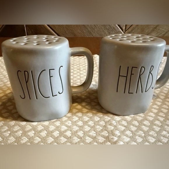 Rae Dunn Gray Spice and Herb Mugs - Picture 2 of 6